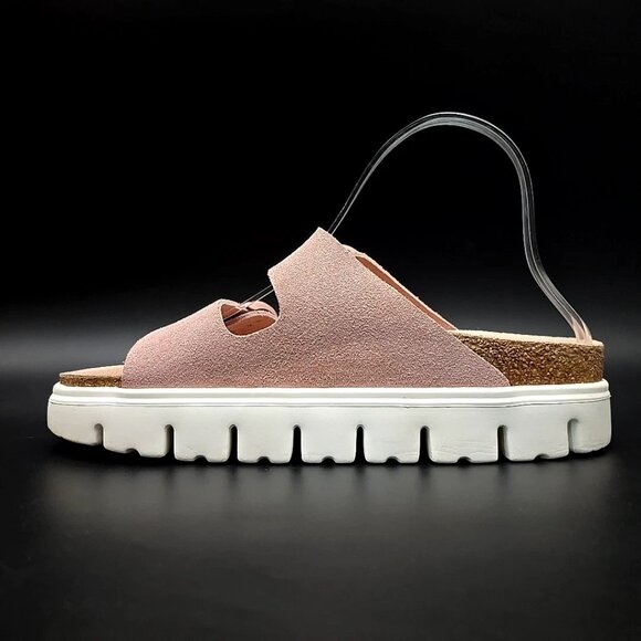 Papillio by Birkenstock Two-Strap Arizona Chunky Pink Sandals Women's Size 7 - Picture 7 of 12